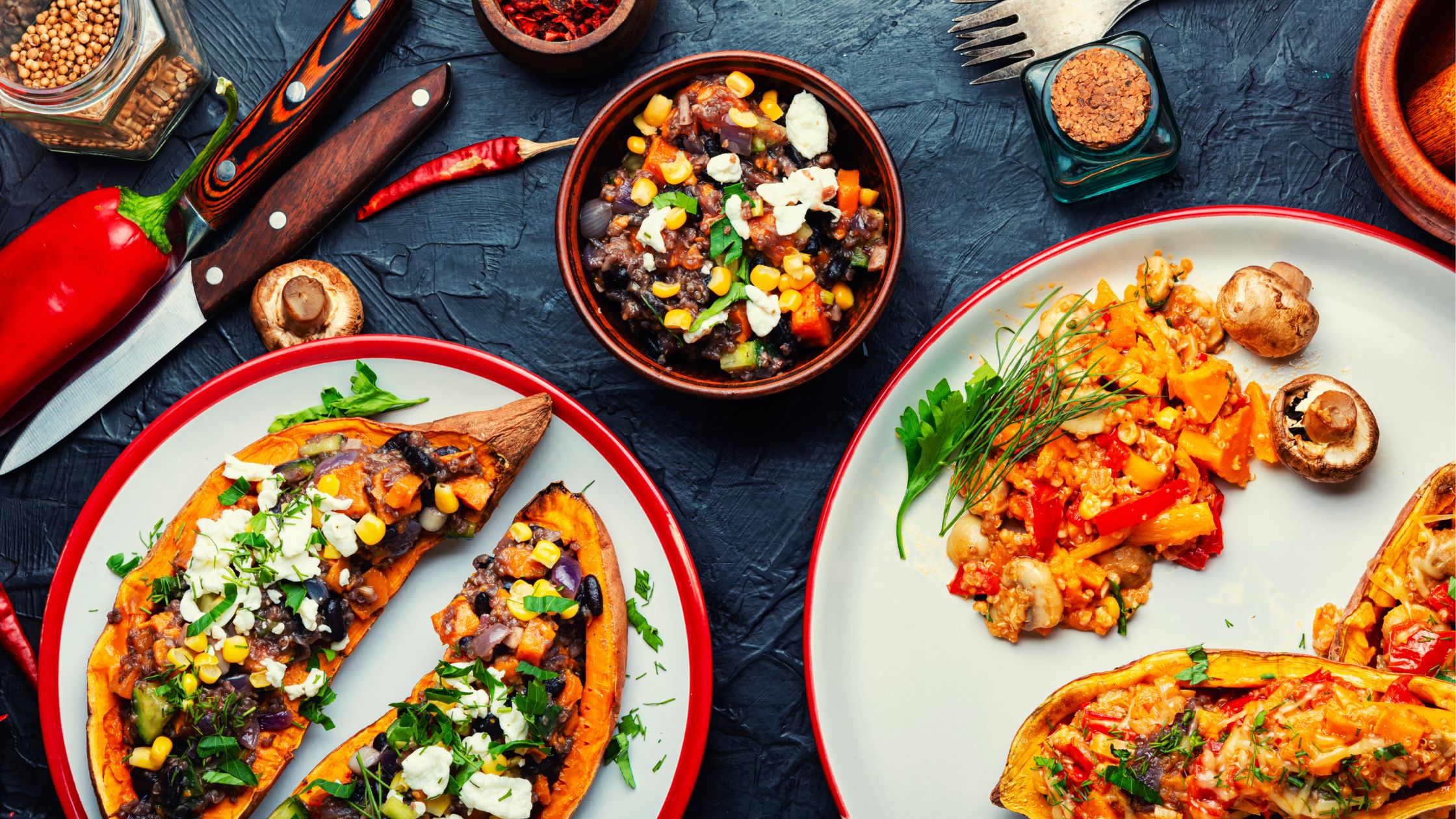 Baked Sweet Potato with Cottage Cheese