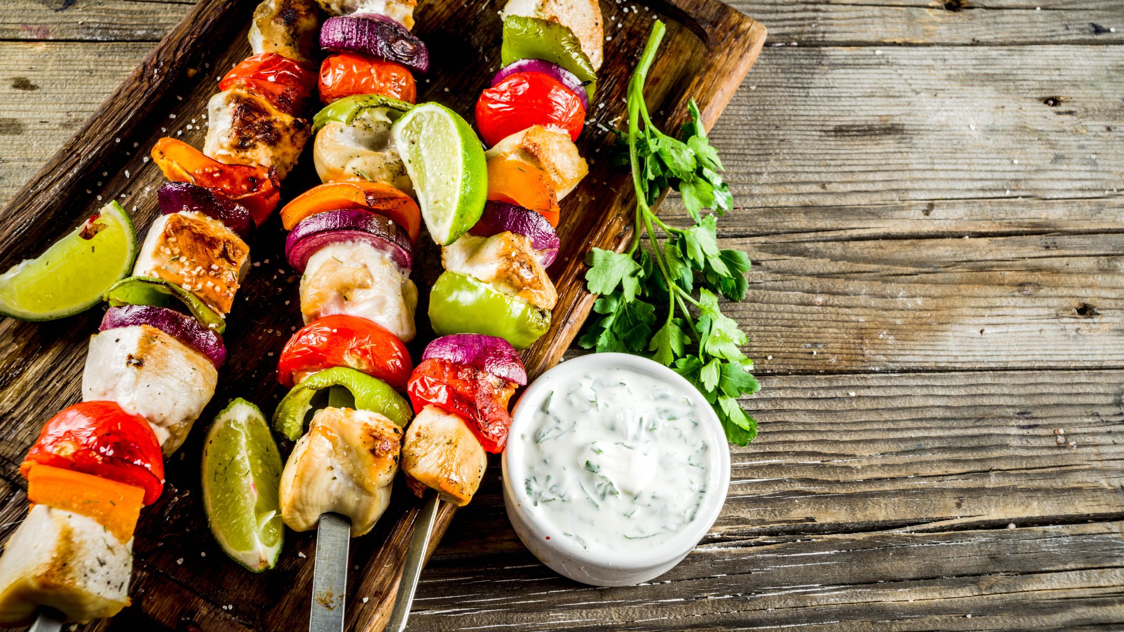 Grilled Chicken and Vegetable Kebabs