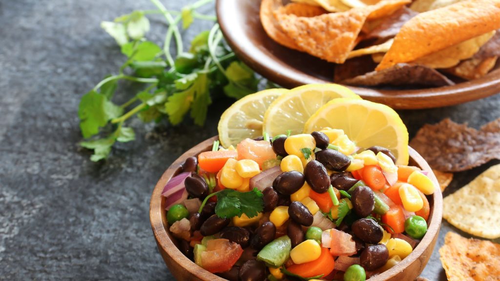 Black Bean and Corn Salsa with Whole Grain Chips